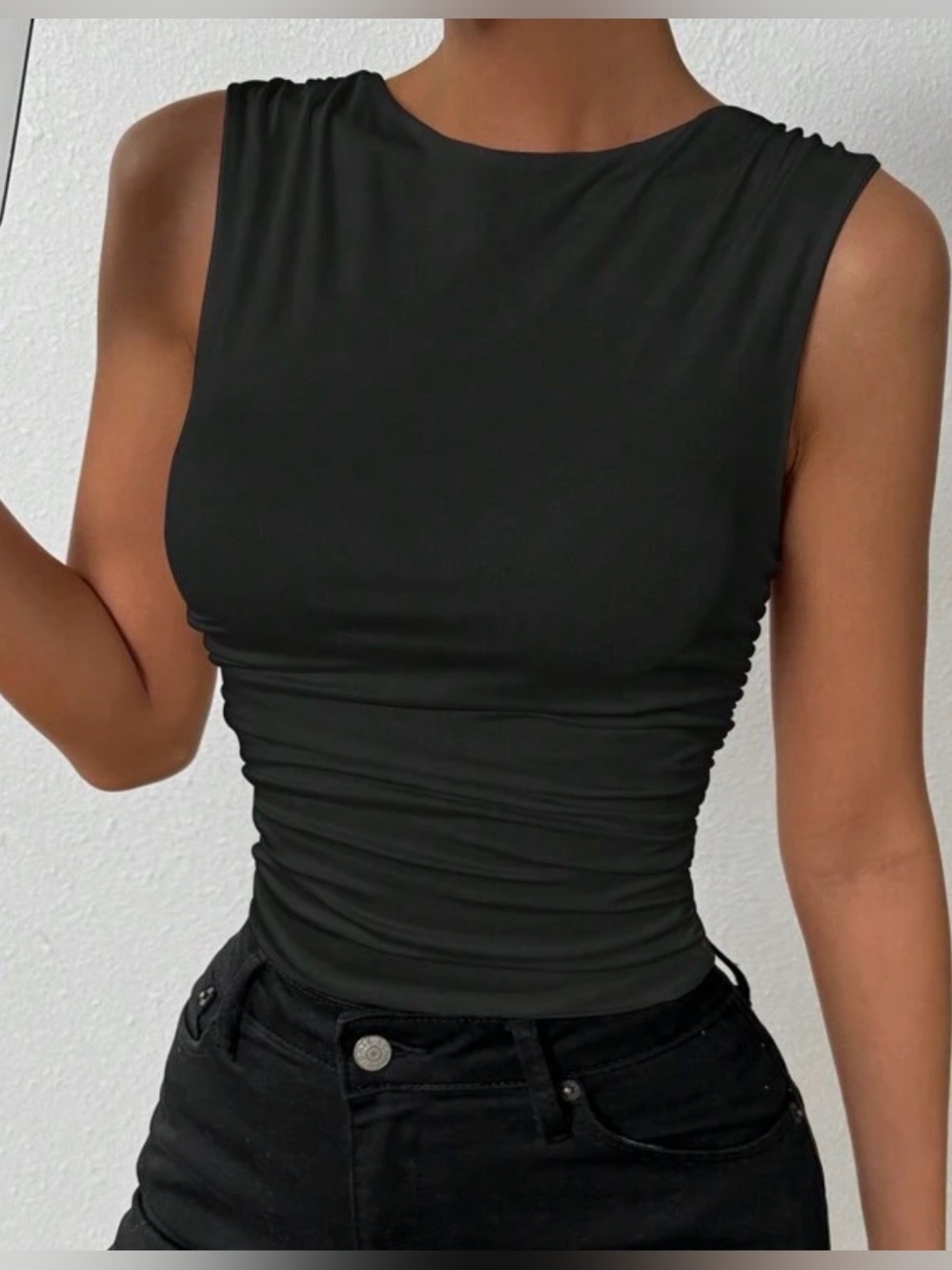 Women's High Neck Cropped Tank